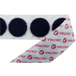 VELCRO® Brand E28802233011425 Stick On Coins Hook - 22mm - Black - 1000 Pieces