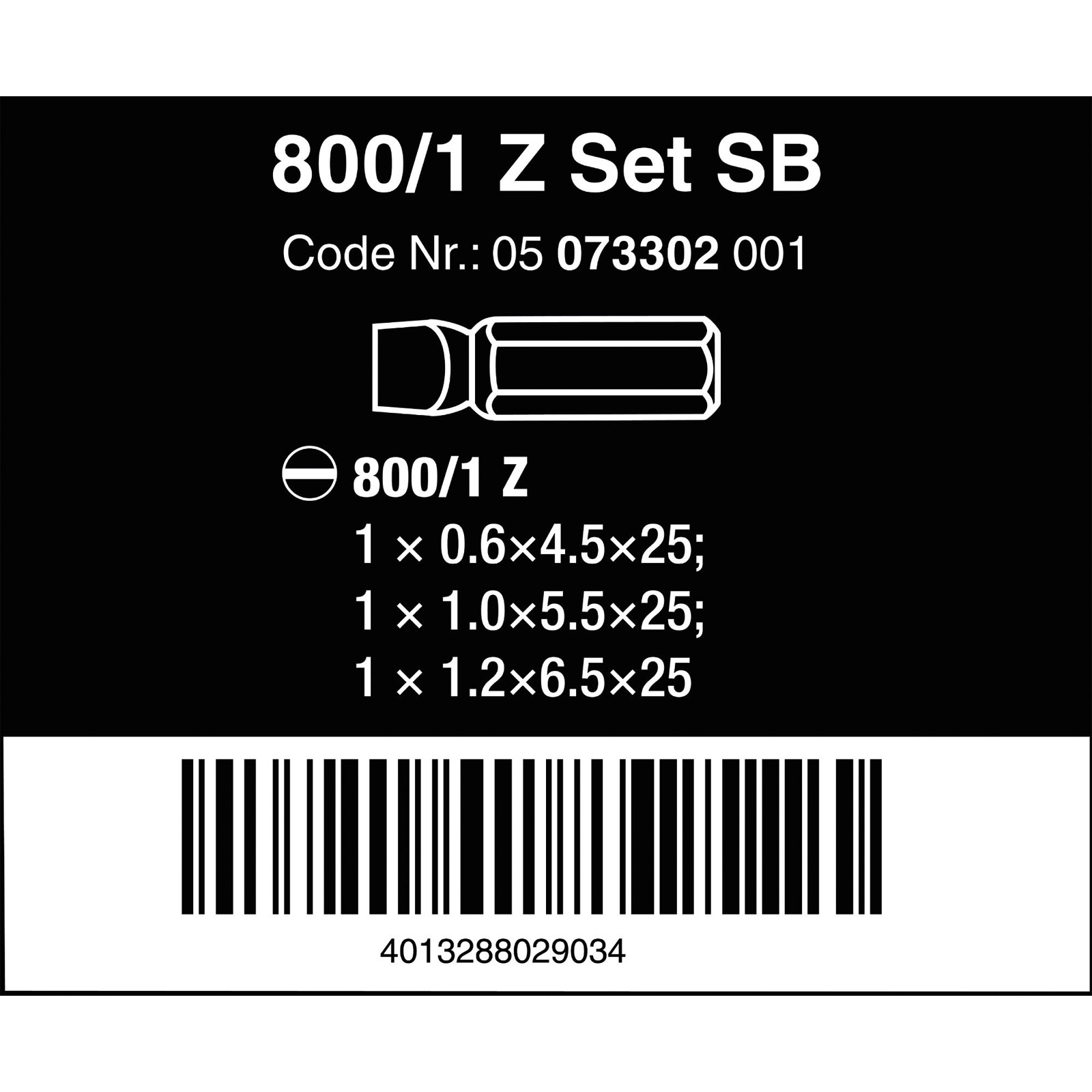 Wera 05073302001 Classic Extra Tough Screwdriver Bits Slotted, Pack of
