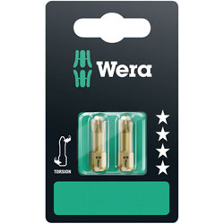 Wera 05073371001 855/1 TH Premium Pozidriv PZ2 Screwdriver Bits, Pack of 2