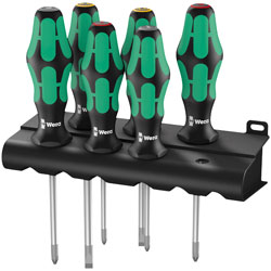 Wera 05105622001 Kraftform Plus 335/350/355/6 Screwdriver Set 6 Piece PZ/PH/SL