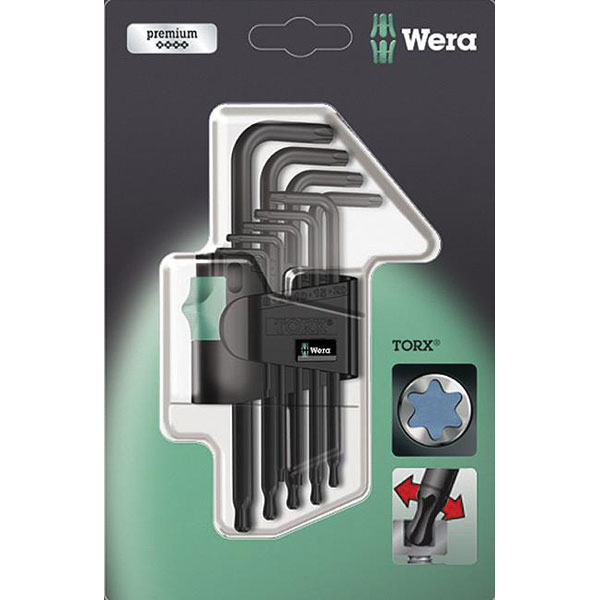 Wera 05073598001 967PKL/9 SB BlackLaser L-Keys for Torx Socket Screws,  9-Pce Set | Rapid Online
