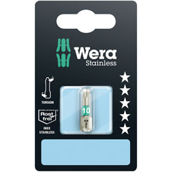 Wera 05073620001 3867/1 Premium Plus Stainless Steel Bit for Torx Screws, TX10