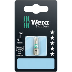 Wera 05073621001 3867/1 Premium Plus Stainless Steel Bit for Torx Screws, TX15