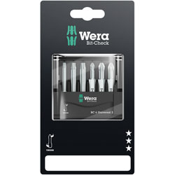 Wera 05073638001 Premium Mini-Check PH/PZ/Torx Bits, 6-Piece Set