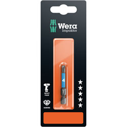 Wera 05073944001 840/4 Impaktor Diamond Bits for Hex-Plus Socket Screws, SW4