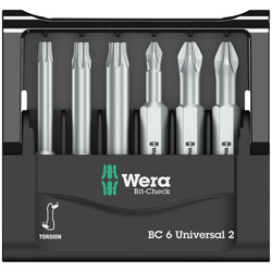 Wera 05056473001 Mini-Check Phillips/Pozidriv/Torx Bits 50mm, 6-Piece Set