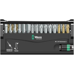 Wera 05056440001 BC Rapidaptor Bit Holder with Bits, 30-Piece Set