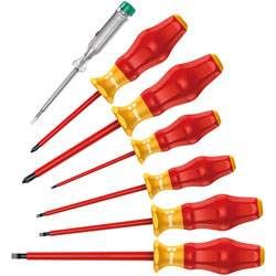 Wera 05031576001 1160i/1165i/7 Kraftform Comfort VDE Slot/Pozi Screwdriver Set