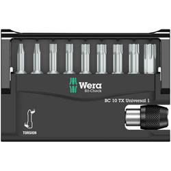 Wera 05056164001 8167-9 10-Piece Torx Torsion Bit-Check and Bit Holder Set