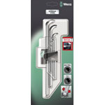 Wera 05073594001 950PKLS/9SM SB Chrome-Plated Metric L-Keys, 9-Piece Set