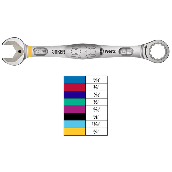 Wera 05020012001 Set of 8 Joker Ratcheting Combination Wrenches