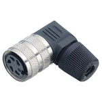 Binder 09-0154-70-08 Female 4-6mm Angled Cable Mnt 8 Pin with Solder Termination