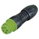 Binder 99-9114-70-05 Female Cable Mount 5 Pin Green Code with Solder Terminal