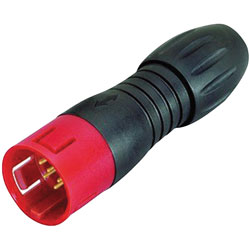 Binder 99-9105-50-03 Male Cable Mount 3 Pin Red Code with Solder Terminal