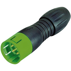 Binder 99-9105-70-03 Male Cable Mount 3 Pin Green Code with Solder Terminal