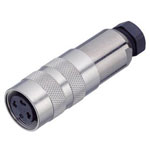 Binder 99-5110-15-04 Female Cable Mount Silver Plated 4 Pin with 4-6mm Outlet