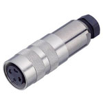 Binder 99-5122-15-06 Female Cable Mount Silver Plated 6 Pin with 4-6mm Outlet