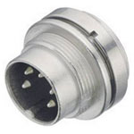 Binder 09-0123-00-06 Male 6 Pin Panel Mount Screw with Solder Terminal