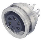 Binder 09-0116-00-05 Female 5 Pin Panel Mount Screw with Solder Terminal