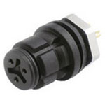 Binder 99-9228-00-08 Female Panel Mnt 8 Pin Black Code with Solder Termination