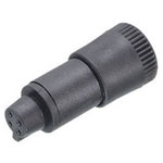 Binder 09-9764-70-04 Female 4mm 4 Pin Cable Mnt Str Relief with Solder Terminal