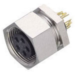 Binder 09-008-2-00-04 Female 4 Pin Panel Mount Screw with Solder Terminal