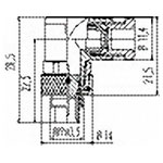Binder 99-0405-70-03 Male 3.5-5mm Angle 3 Pin Cable Mount with Solder Terminal