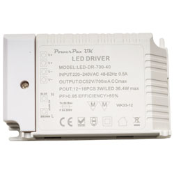 PowerPax UK LED-DR-700-40 700mA Constant Current LED Driver 36.4W