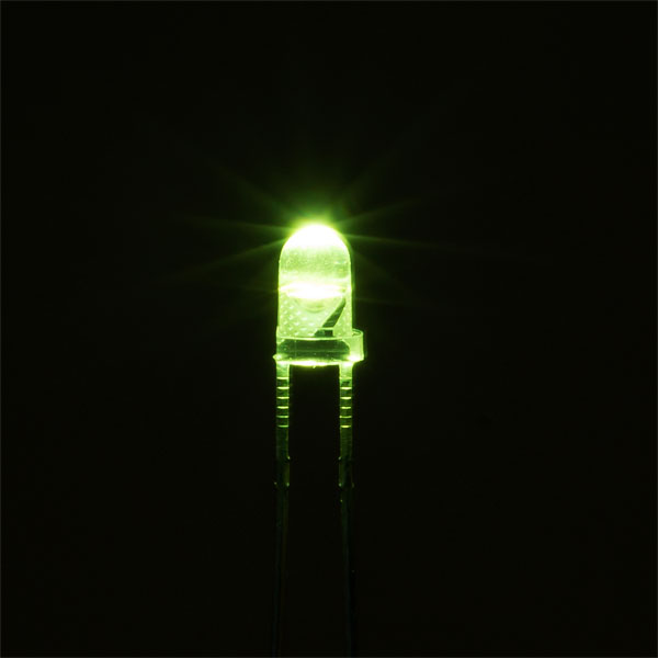 TruOpto OSG74L3131A 3mm Fluorescent Green 30° LED 12000MCD Water Clear
