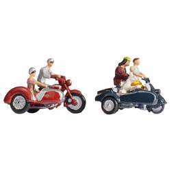 Noch 15905 HO Motorcycles and Sidecars 4 Figures and Accessories