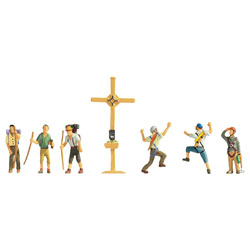 Noch 15874 HO Mountain Hikers With Cross 6 Figures and Cross