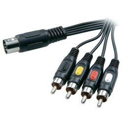 SpeaKa Professional Audio Cable 5-Pin DIN Plug to 5x RCA 1.50m Black