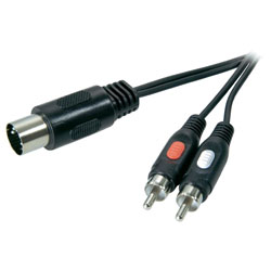 SpeaKa Professional Audio Connection Cable 5-Pin DIN Plug to 2x RCA 1.50m