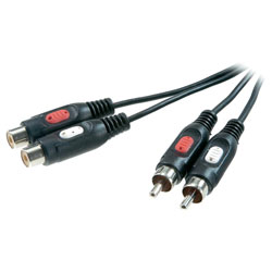 SpeaKa Professional Audio Extension Cable 2x Plugs to Jacks Black 2.50m