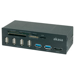 Akasa AK-HC-05U3BK InterConnect Pro USB Panel With USB 3.0 Card Reader & eSATA