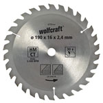 Wolfcraft 6735000 Circular Saw Blade Brown Series 190 x 16mm 30 Teeth