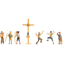 Noch 36874 N Scale Mountain Hikers 6 Figures and Cross