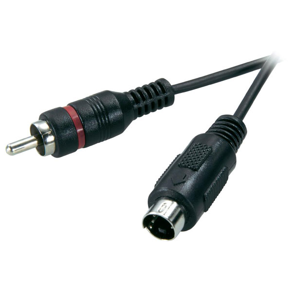 SpeaKa Professional 50121 VHS Cable SVideo Plug to RCA Phono Black 5m