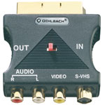 Oehlbach 4510 RCA Phono Socket and S-Video Adaptor to SCART Plug Switched White