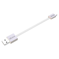Akasa AK-CBUB16-15WH Super Slim USB 2.0 Type-A Male To Micro-B Cable White 15cm