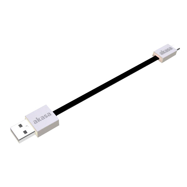  AK-CBUB16-15BK Super Slim USB 2.0 Type-A Male To Micro-B Cable Black 15cm