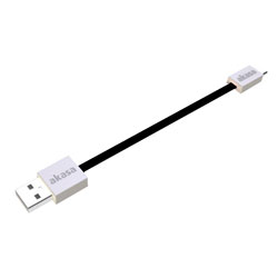 Akasa AK-CBUB16-15BK Super Slim USB 2.0 Type-A Male To Micro-B Cable Black 15cm
