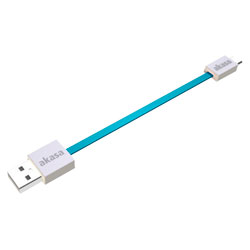 Akasa AK-CBUB16-15BL Super Slim USB 2.0 Type-A Male To Micro-B Cable Blue 15cm