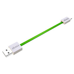 Akasa AK-CBUB16-15GN Super Slim USB 2.0 Type-A Male To Micro-B Cable Green 15cm