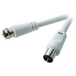 SpeaKa Professional Antenna SAT Cable F Plug to IEC 169-2 Skt 75 Ohm White 5m