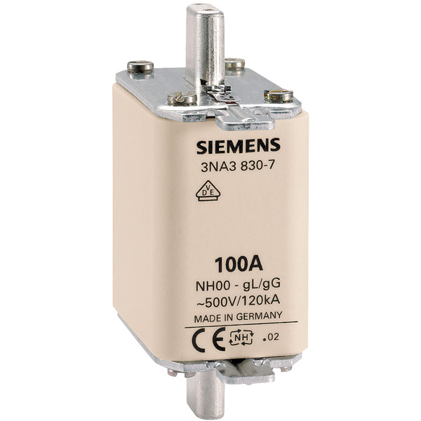 3 Piece Siemens 3NA3020 NH fuse set 0-50A-500V 