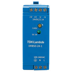 TDK-Lambda DRB-50-24-1 DIN Rail Power Supply 24-28V 2.1A