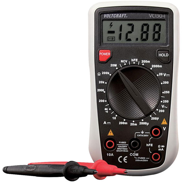 VOLTCRAFT VC130-1 Digital Multimeter 2000 counts CAT III 250V