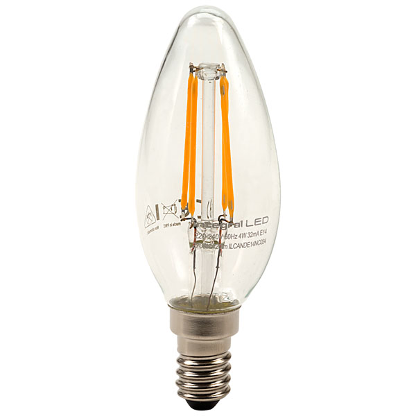 Integral LED E14 Candle Filament LED Bulb 2W (25W) Warm White 2700K