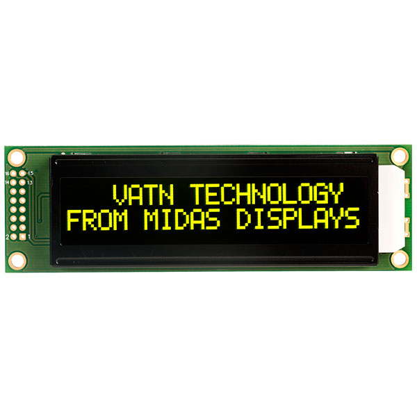 Midas Display Midas Displays MC22005A12W-VNMLY 20x2 VATN LCD Display Negative Mode ...